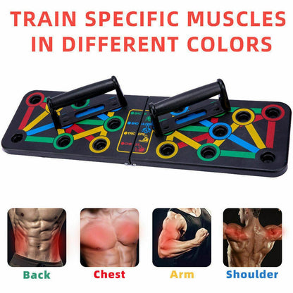 Foldable 14 in 1 Push up Board Fitness Workout Train Gym Muscle Exercise Press