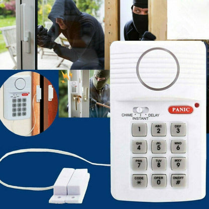 Wireless Door Alarm Shed Garage Caravan Burglar Home Security Keypad Loud Alarm