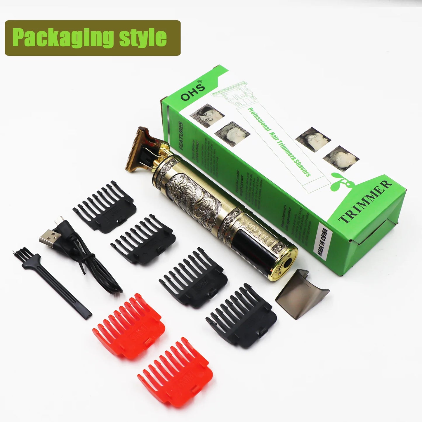 Vintage T9 Electric Hair Clipper Professional Hair Cutting Machine Men'S Shaver Trimmer for Men Beard Haircut Machine Metal USB