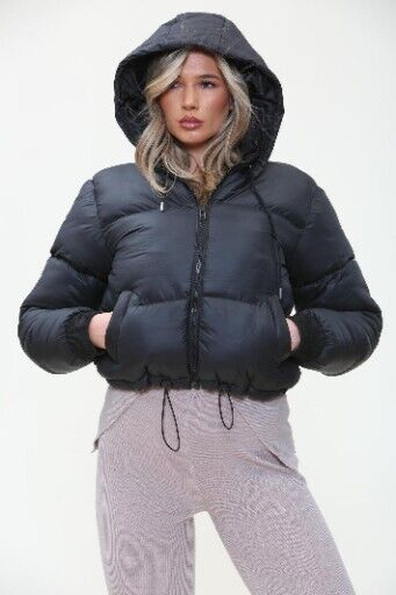 Women'S Quilted Padded Puffer Jacket Ladies Jacket Warm Winter Coat