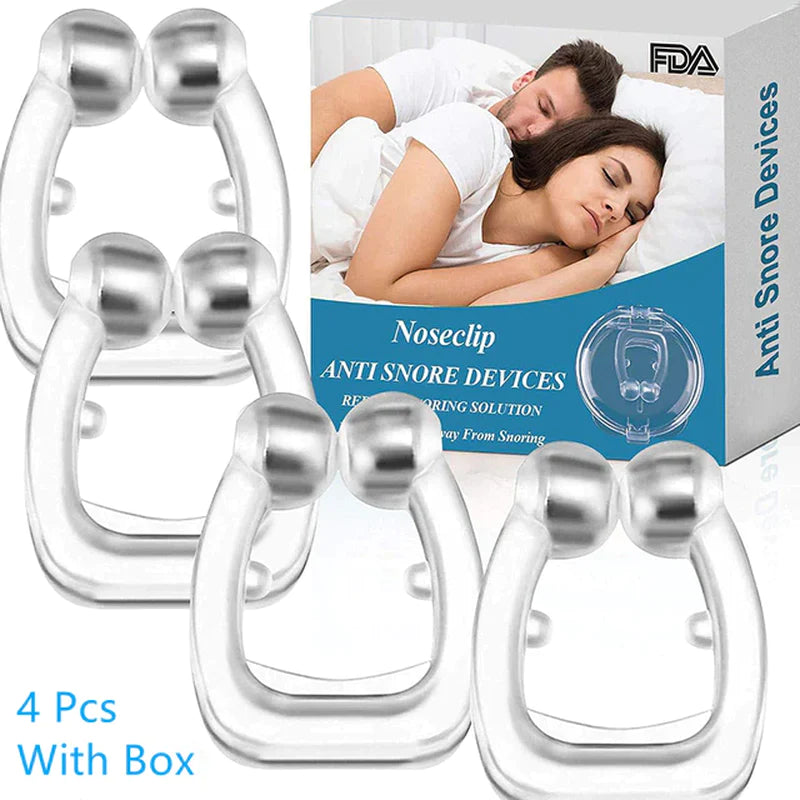 Magnetic anti Snore Device Stop Snoring Nose Clip Easy Breathe Improve Sleeping Aid Apnea Guard Night Device with Case 1/2/4PCS