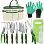 11 Piece Garden Tools Set with Bag Gardening Kit Trowel Secateurs Fork Knee Pad