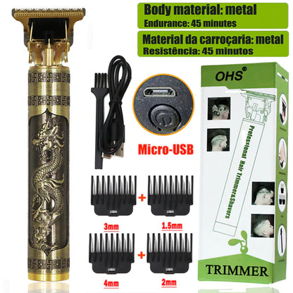 Vintage T9 Electric Hair Clipper Professional Hair Cutting Machine Men'S Shaver Trimmer for Men Beard Haircut Machine Metal USB