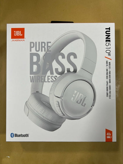 JBL Harman Tune 510BT WIRELESS HEADPHONES WHITE NEW