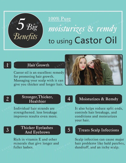 "Organic Castor Oil for Luxurious Hair Growth and Body Care"