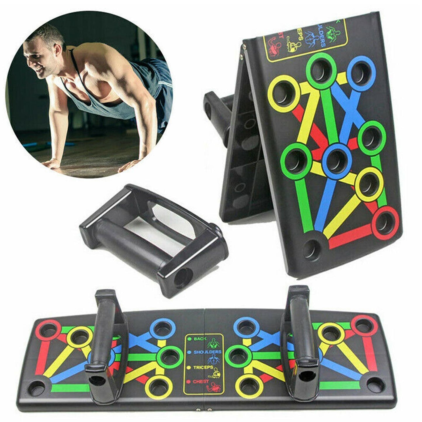 Foldable 14 in 1 Push up Board Fitness Workout Train Gym Muscle Exercise Press