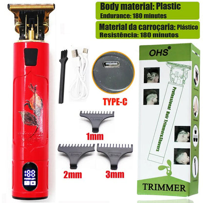 Vintage T9 Electric Hair Clipper Professional Hair Cutting Machine Men'S Shaver Trimmer for Men Beard Haircut Machine Metal USB