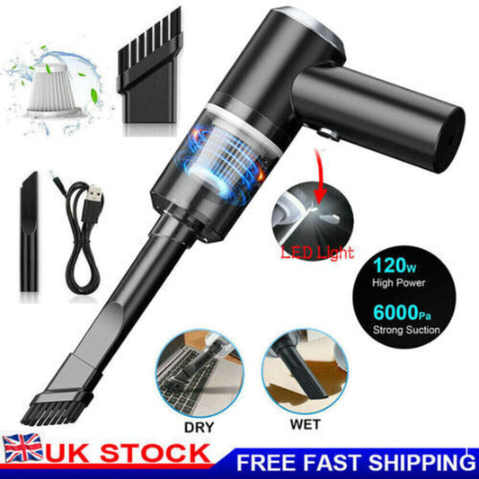 "Portable Rechargeable Wireless Car Vacuum Cleaner with Mini Power Suction"