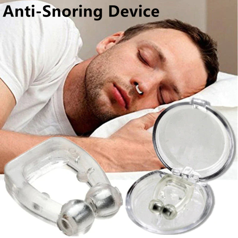 Magnetic anti Snore Device Stop Snoring Nose Clip Easy Breathe Improve Sleeping Aid Apnea Guard Night Device with Case 1/2/4PCS