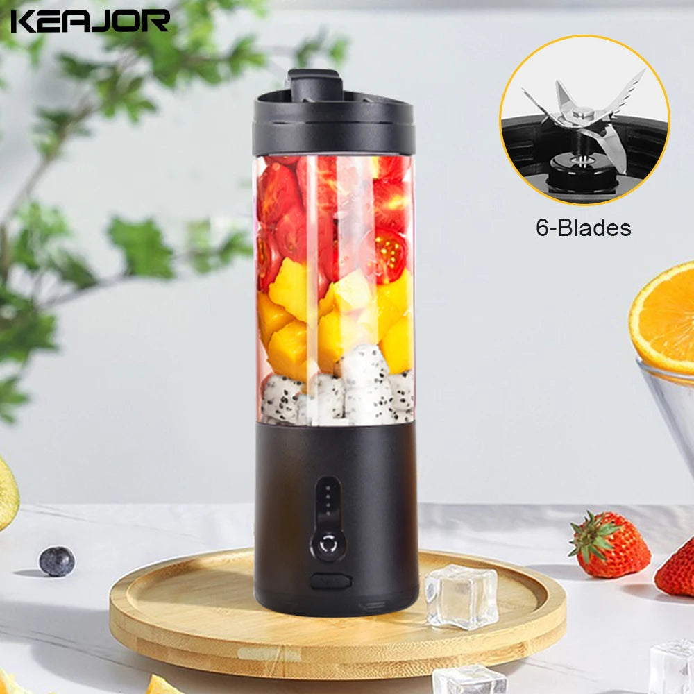 Mini Portable Blender Electric Fruit Juicer Smoothie Orange Fresh Juice Blender Multifunction Rechargeable Portable Juicer Mixer