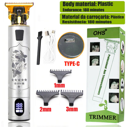 Vintage T9 Electric Hair Clipper Professional Hair Cutting Machine Men'S Shaver Trimmer for Men Beard Haircut Machine Metal USB