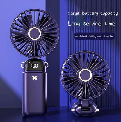 Portable Mini Hand-Held Fan Folding Desk Fan Cooler Cooling USB Rechargeable Fan