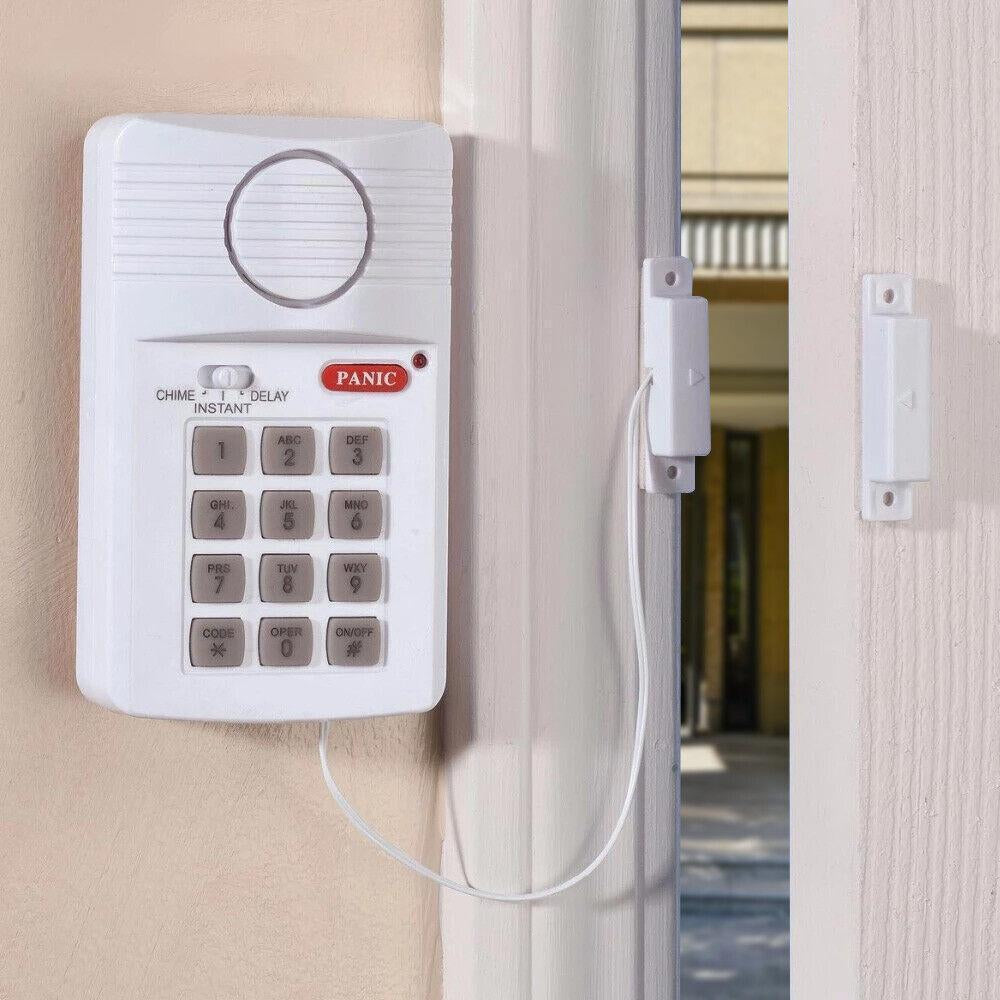 Wireless Door Alarm Shed Garage Caravan Burglar Home Security Keypad Loud Alarm