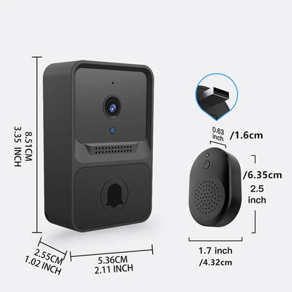 "Smart Wireless Doorbell with HD Camera and Night Vision for Home Security"