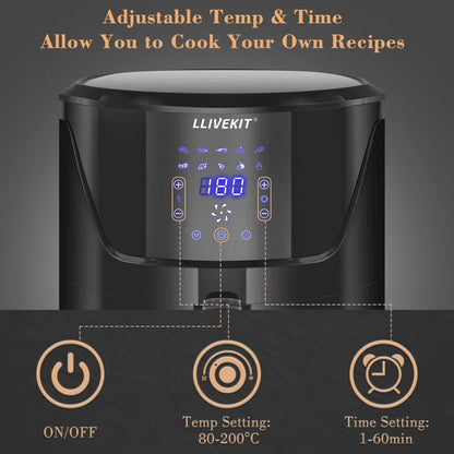 Family Size 5L Air Fryer with Digital Touchscreen and 10 Presets for Healthy Cooking