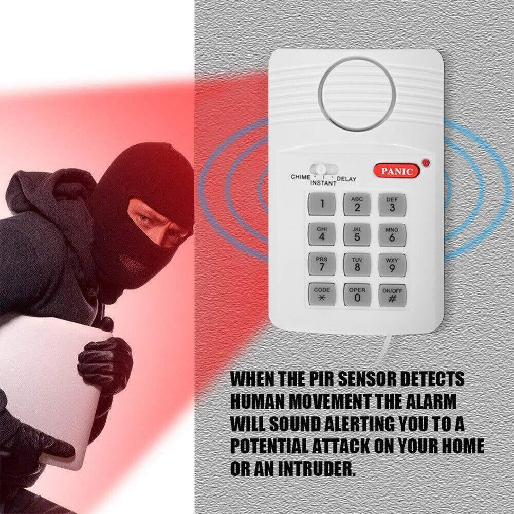 Wireless Door Alarm Shed Garage Caravan Burglar Home Security Keypad Loud Alarm